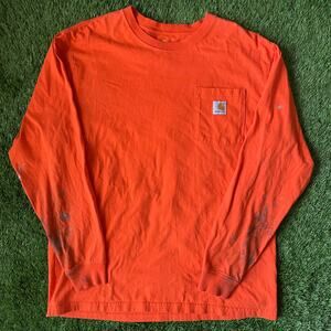 Vintage Orange Carhartt L/S Pocket Tee